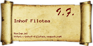 Inhof Filotea névjegykártya